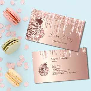 Carte De Visite Boulangerie vintage Cupcake Chef Restauration Sucr