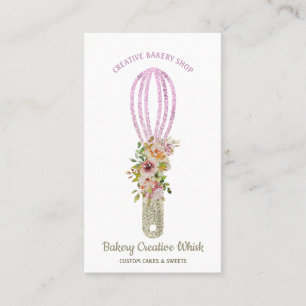Carte De Visite Boulangerie Whisk étincelant or