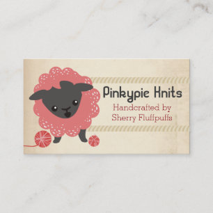 Carte De Visite Boule d'agneau mignonne de fil tricot crochet