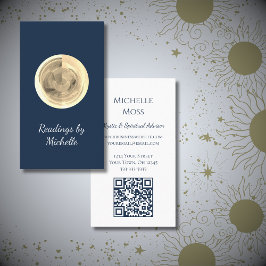 Carte De Visite Boule de cristal de lune moderne Lecteur de tarot 