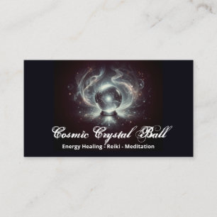 Carte De Visite Boule de cristal gris noir Énergie Reiki Méditatio