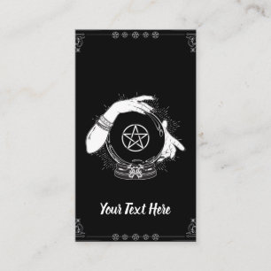 Carte De Visite Boule de cristal mystique devin mystique noir