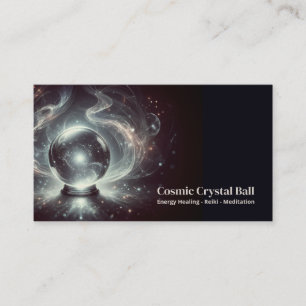 Carte De Visite Boule de cristal noir Méditation Reiki de longue é