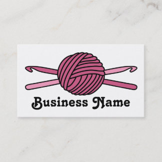 Carte De Visite Boule rose des crochets de fil et de crochet
