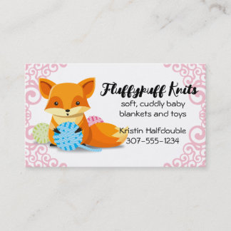Carte De Visite Boules de renard mignonnes de fil tricot crochet h