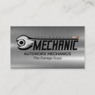 Carte De Visite Boulon à clé   Mécanique de garage   Metallique