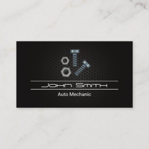Carte De Visite Boulons noix   Motif de fibre de carbone