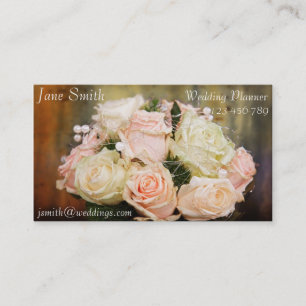 Carte De Visite Bouquet à fleurs vintage wedding planner
