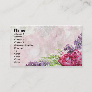 Carte De Visite Bouquet de fleuriste, roses, lilas, le muguet