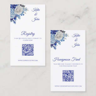 Carte De Visite Bouquet de fleurs bleues d'aquarelle - Registre Ma