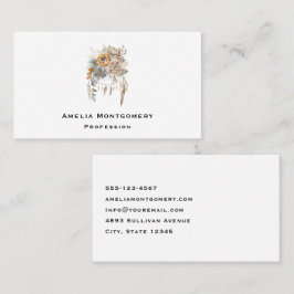 Carte De Visite Bouquet de fleurs Boho et Dreamcatcher
