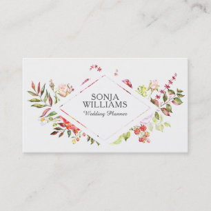 Carte De Visite Bouquet de fleurs colorées wedding planner