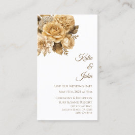 Carte De Visite Bouquet de fleurs neutres - Blanc-Économisez Notre