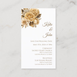 Carte De Visite Bouquet de fleurs neutres - Mariage blanc Sauvez n