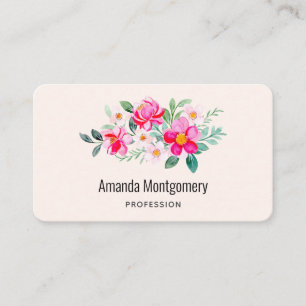 Carte De Visite Bouquet de fleurs rose vif ludique