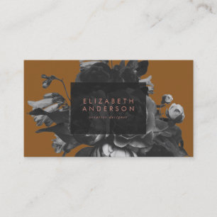 Carte De Visite Bouquet de Rose noire professionnel Premium Terrac