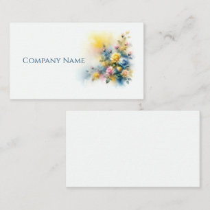 Carte De Visite Bouquet de roses jaunes, bleues et roses