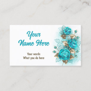 Carte De Visite Bouquet de Roses turquoise