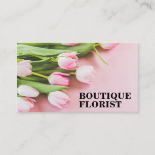 Carte De Visite Bouquet de tulipes roses   Fleuriste