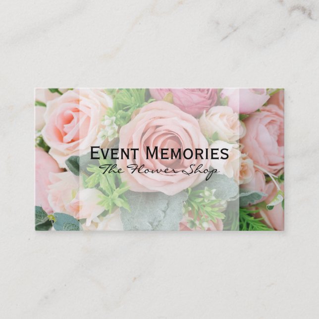 Carte De Visite Bouquet élégant de fleurs roses (Devant)