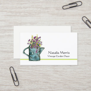 Carte De Visite Bouquet Fleur de l'arrosage du jardin