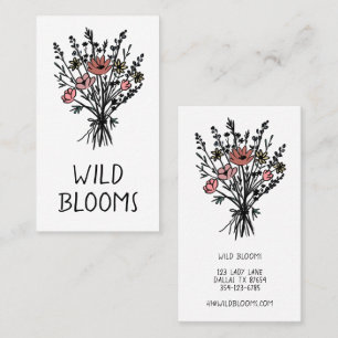 Carte De Visite Bouquet fleur sauvage Rustique minimaliste Simple 
