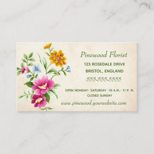 Carte De Visite Bouquet floral anglais