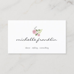 Carte De Visite Bouquet floral délicat Beauté et style