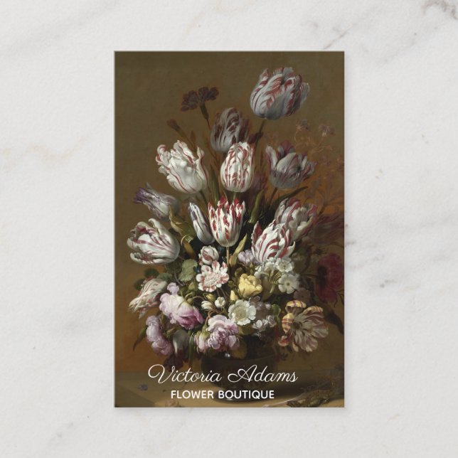 Carte De Visite Bouquet floral élégant - beaux-arts néerlandais (Devant)