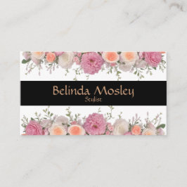 Carte De Visite Bouquet floral élégant Peach Blooms rose
