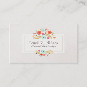 Carte De Visite Bouquet floral Pastel Fleurs Whimsical