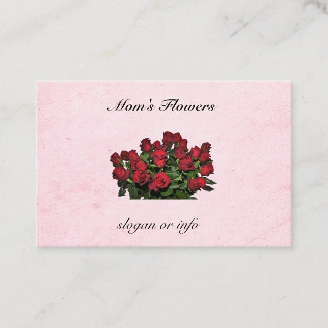 Carte De Visite Bouquet of red roses (Devant)