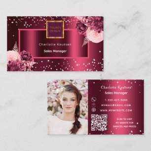 Carte De Visite Bouquets de Bourgogne logo photo code QR