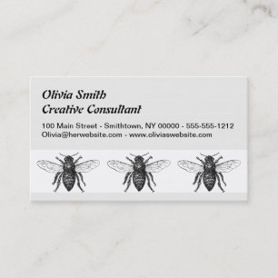 Carte De Visite Bourdon noir ouvrier abeille miel
