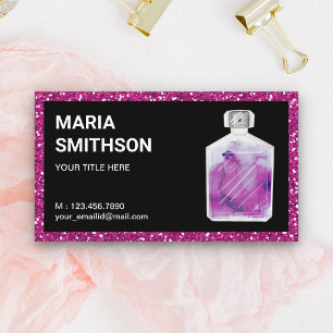 Carte De Visite Bouteille de parfum de Parties scintillant rose ch