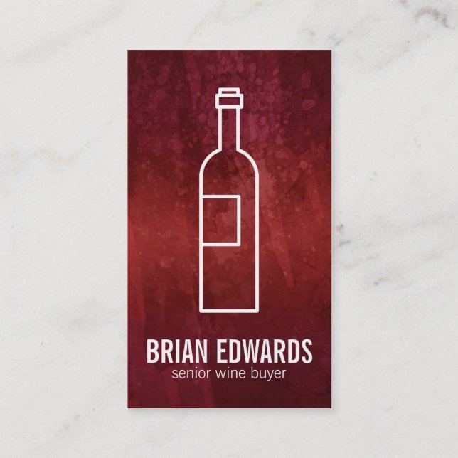 Carte De Visite Bouteille de vin (blanc) | Rouge artistique (Devant)