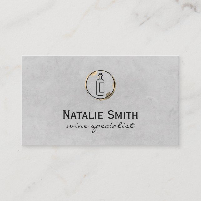 Carte De Visite Bouteille de vin et tunique de luxe (Devant)