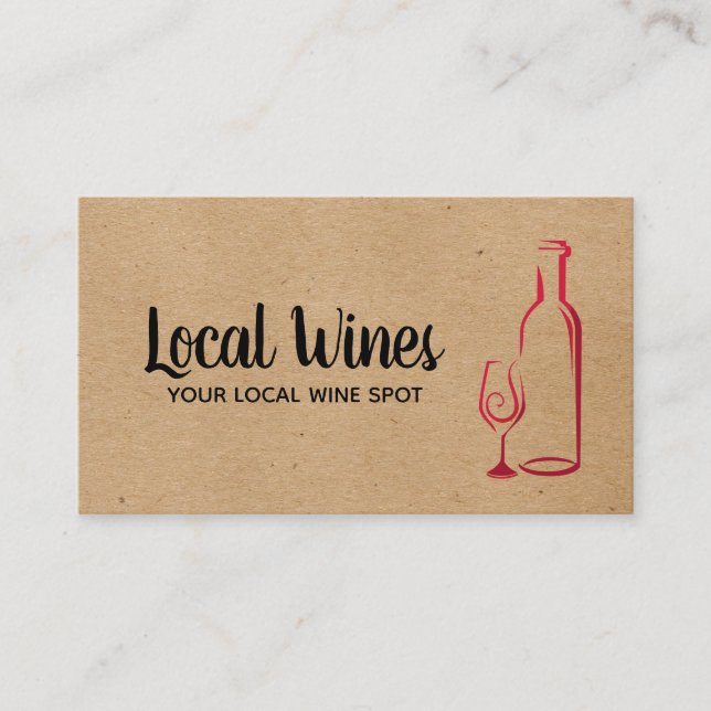 Carte De Visite Bouteille de vin et verre (Devant)