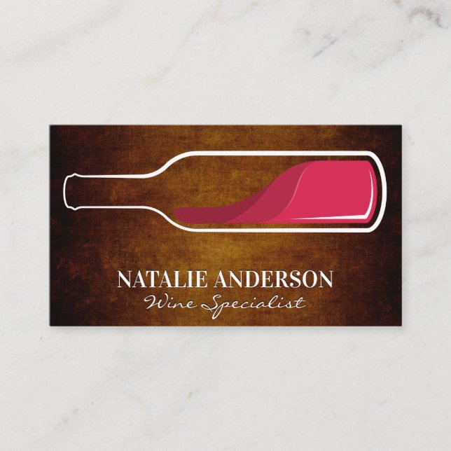 Carte De Visite Bouteille de vin rouge | Domaine (Devant)