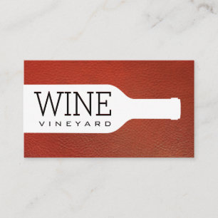 Carte De Visite Bouteille de vin Texture de cuir