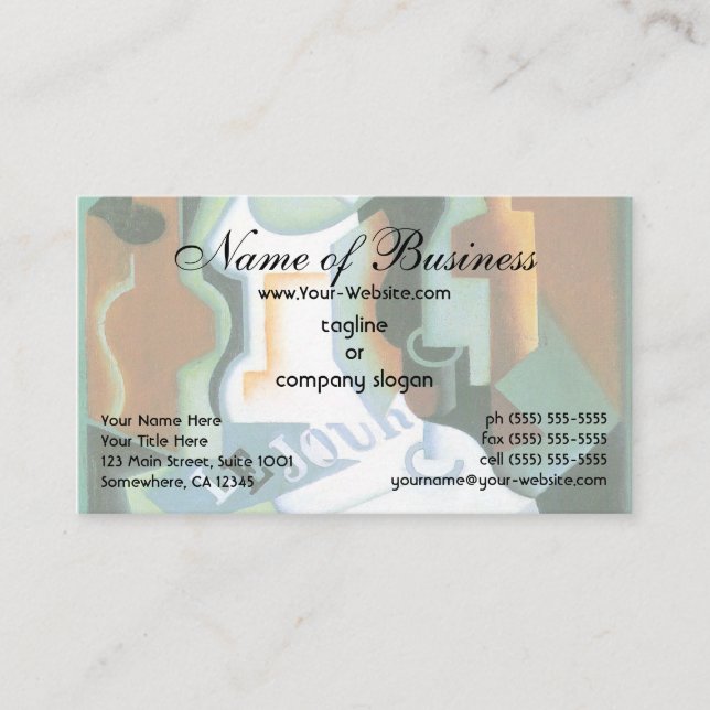 Carte De Visite Bouteille et plat de fruits (1919) Cubisme de Juan (Devant)