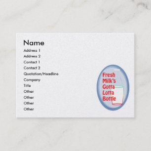 Carte De Visite Bouteille Gotta Lotta au lait frais
