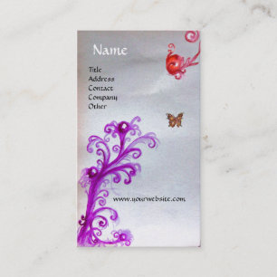 CARTE DE VISITE BOUTEILLE, MAGIQUE ROUGE PURPLE SWIRLS MONOGRAM OR