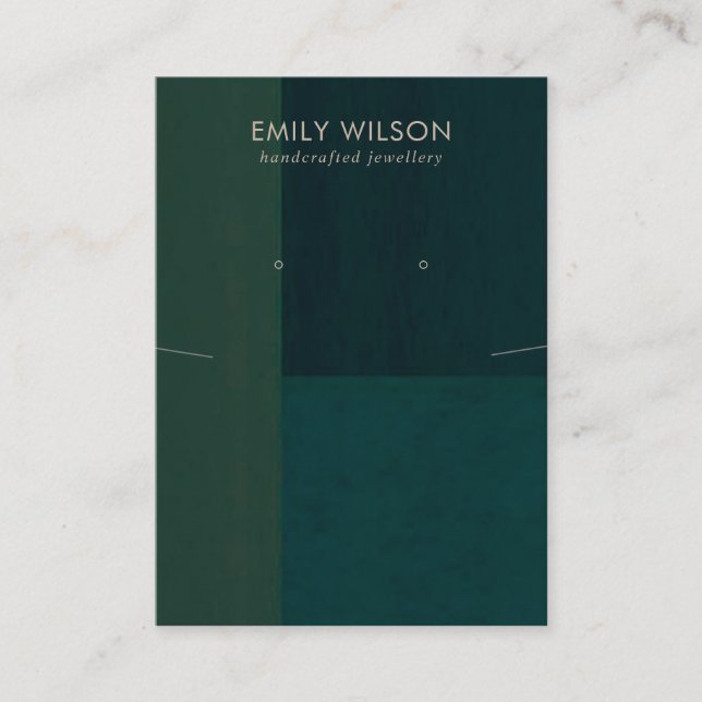 CARTE DE VISITE BOUTEILLE VERT COULEUR BLOC NECKLACE EARRING AFFIC (Devant)