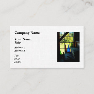 Carte De Visite Bouteilles colorées sur les marches