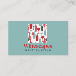 Carte De Visite Bouteilles et verres à vin   Vignoble   Entreprise