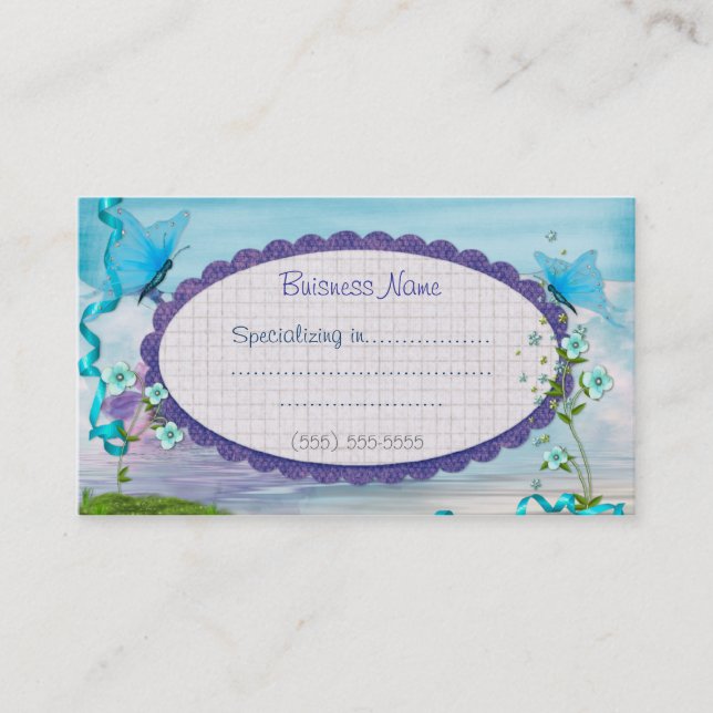 Carte De Visite Boutique Blue Représentant ou Petite Entreprise (Devant)