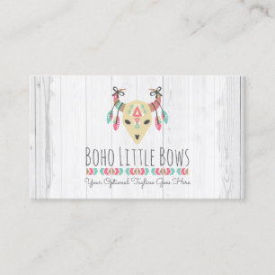 Carte De Visite Boutique Boho Cow Crâne avec vaches mignonnes et r