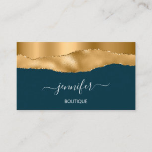 Carte De Visite Boutique Boutique Jaune Turquoise Or QRCode Profes