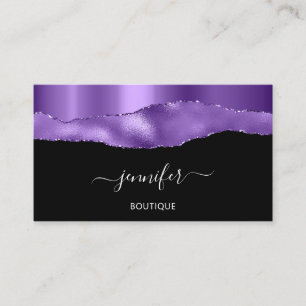 Carte De Visite Boutique Boutique QR Code noir violet violet viole